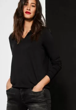 Langarmshirt In Unifarbe