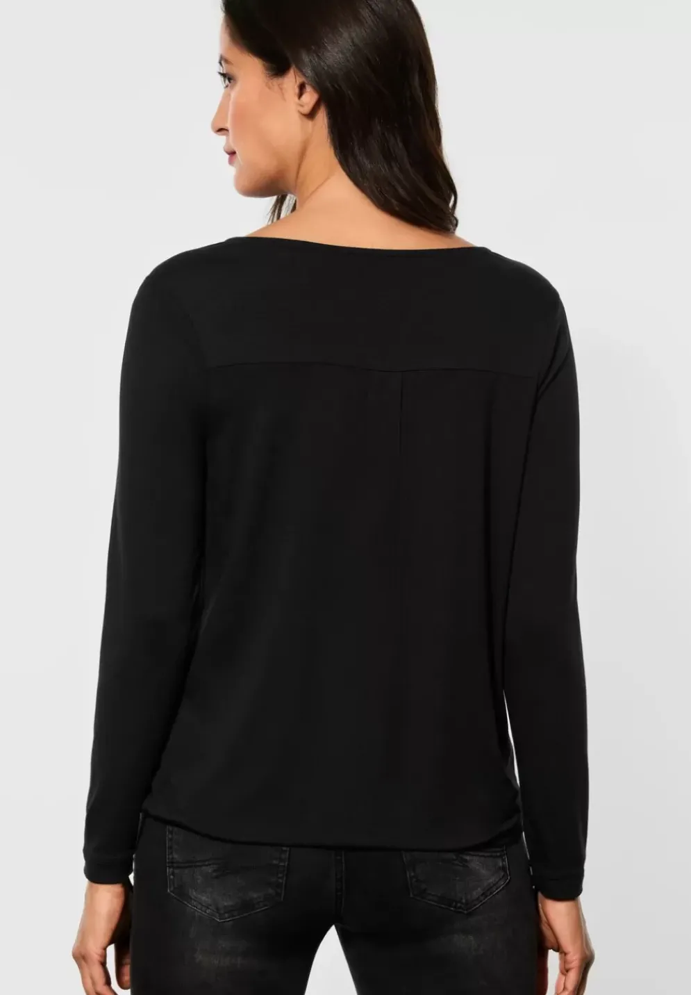 Langarmshirt In Unifarbe