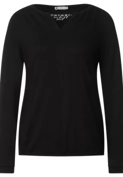 Langarmshirt In Unifarbe
