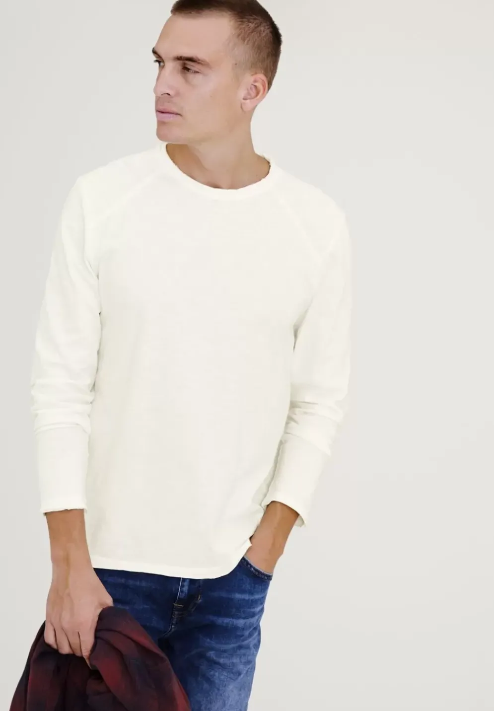 Langarmshirt In Unifarbe