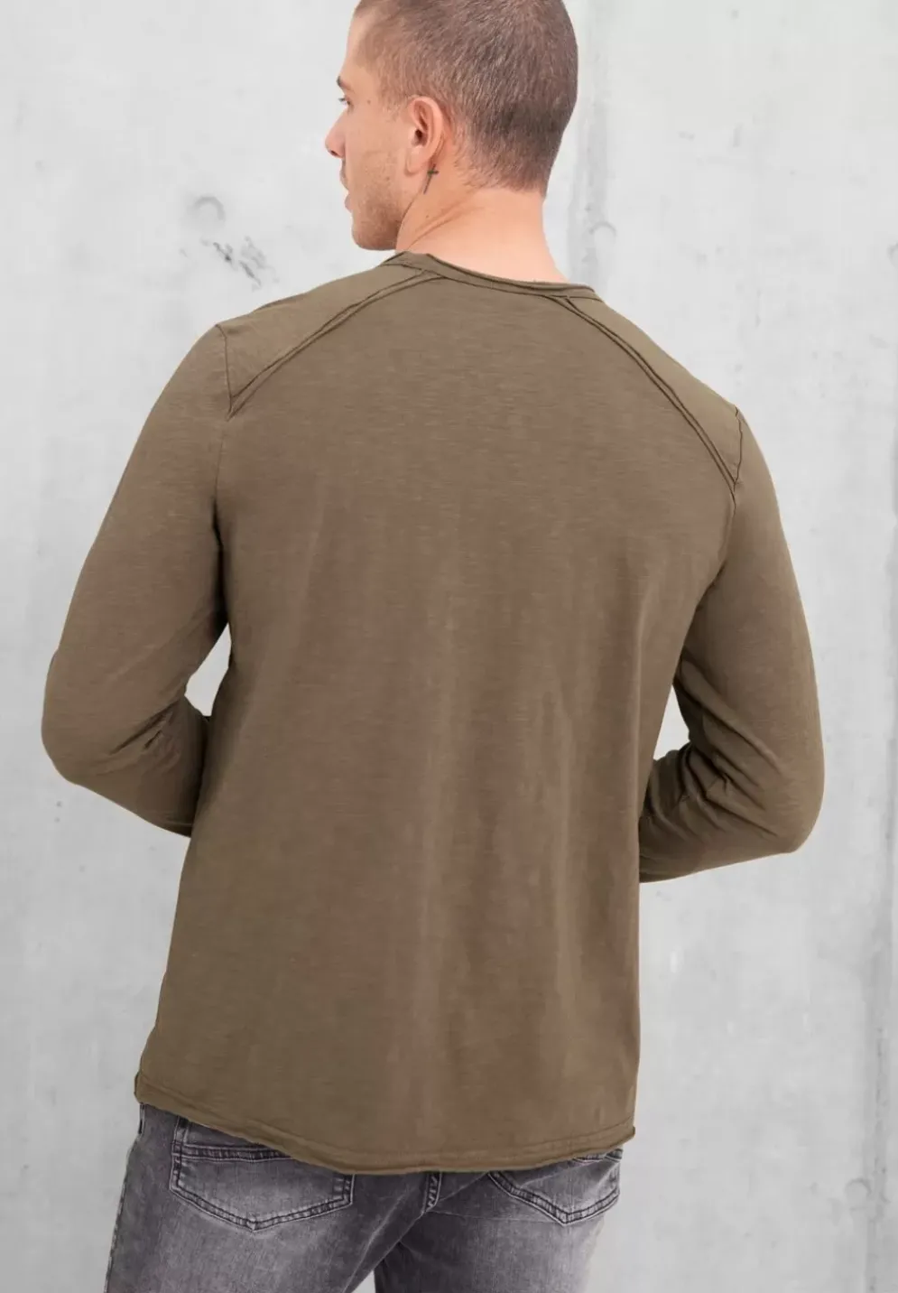 Langarmshirt In Unifarbe