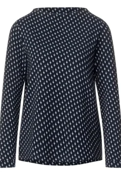 Langarmshirt Mit Stehkragen