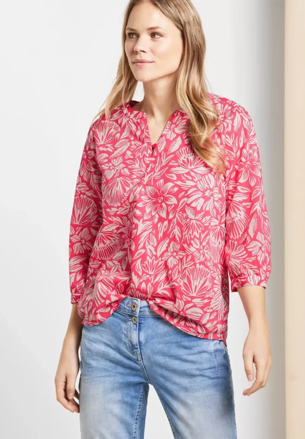 Leichte Print Baumwollbluse