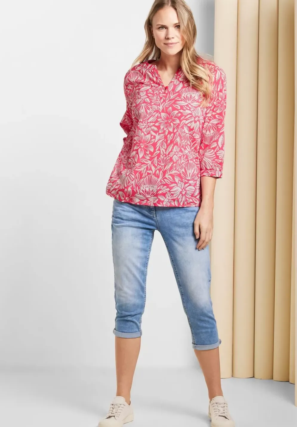 Leichte Print Baumwollbluse
