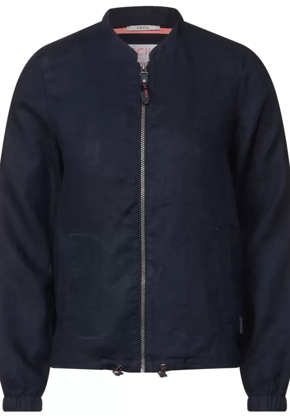 Leinen Blouson Mit Zipper