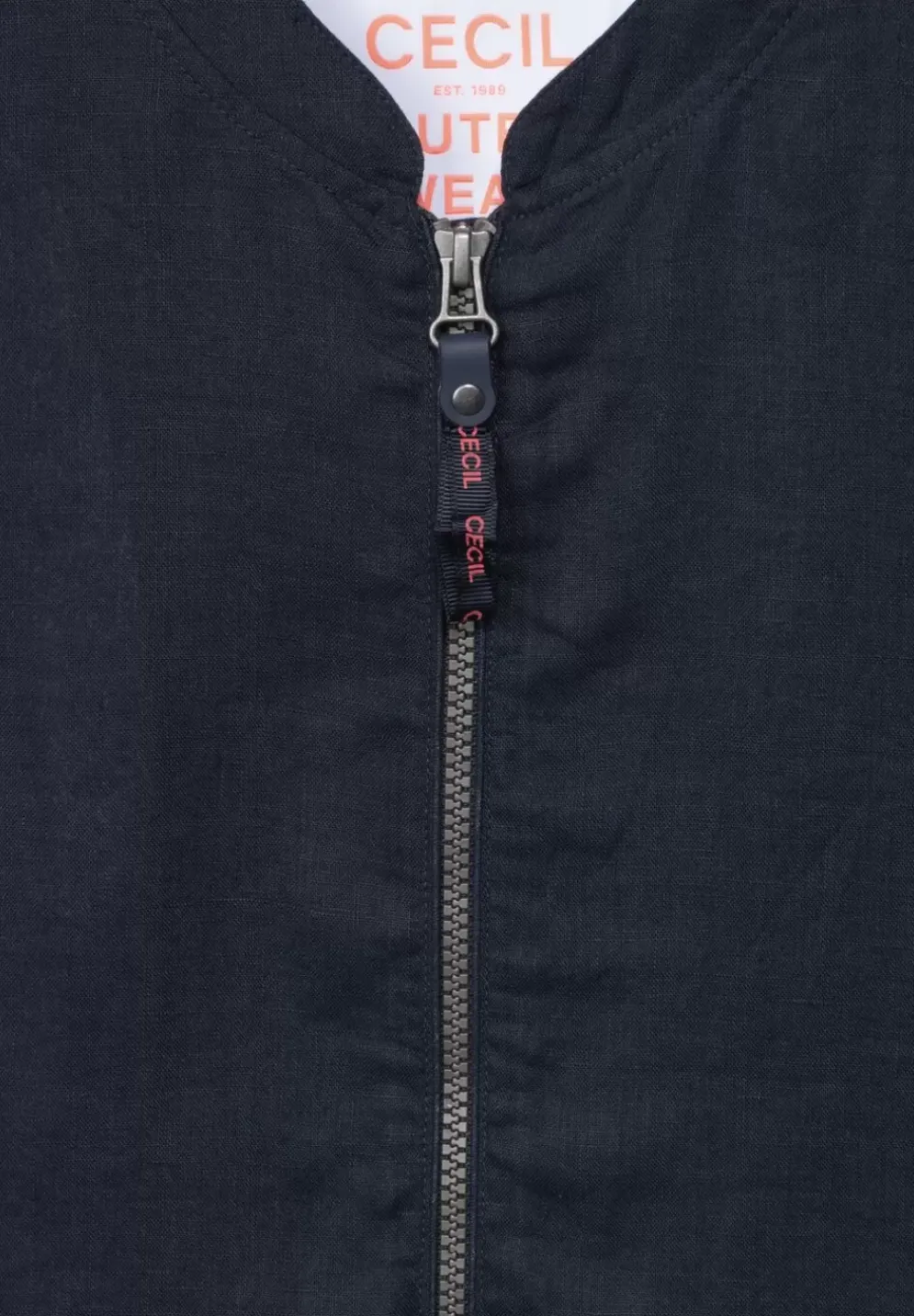 Leinen Blouson Mit Zipper