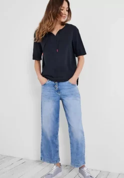 Leinen Bluse In Unifarbe