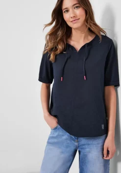 Leinen Bluse In Unifarbe