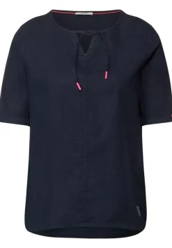 Leinen Bluse In Unifarbe