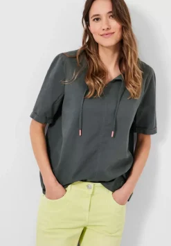 Leinen Bluse In Unifarbe