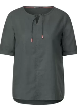 Leinen Bluse In Unifarbe