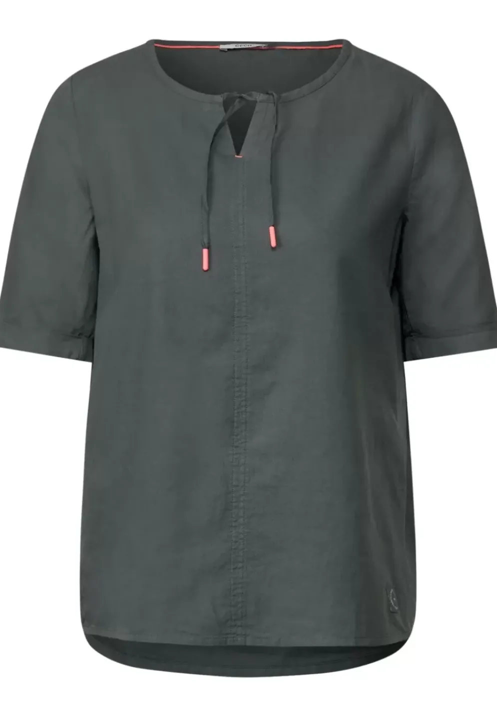 Leinen Bluse In Unifarbe