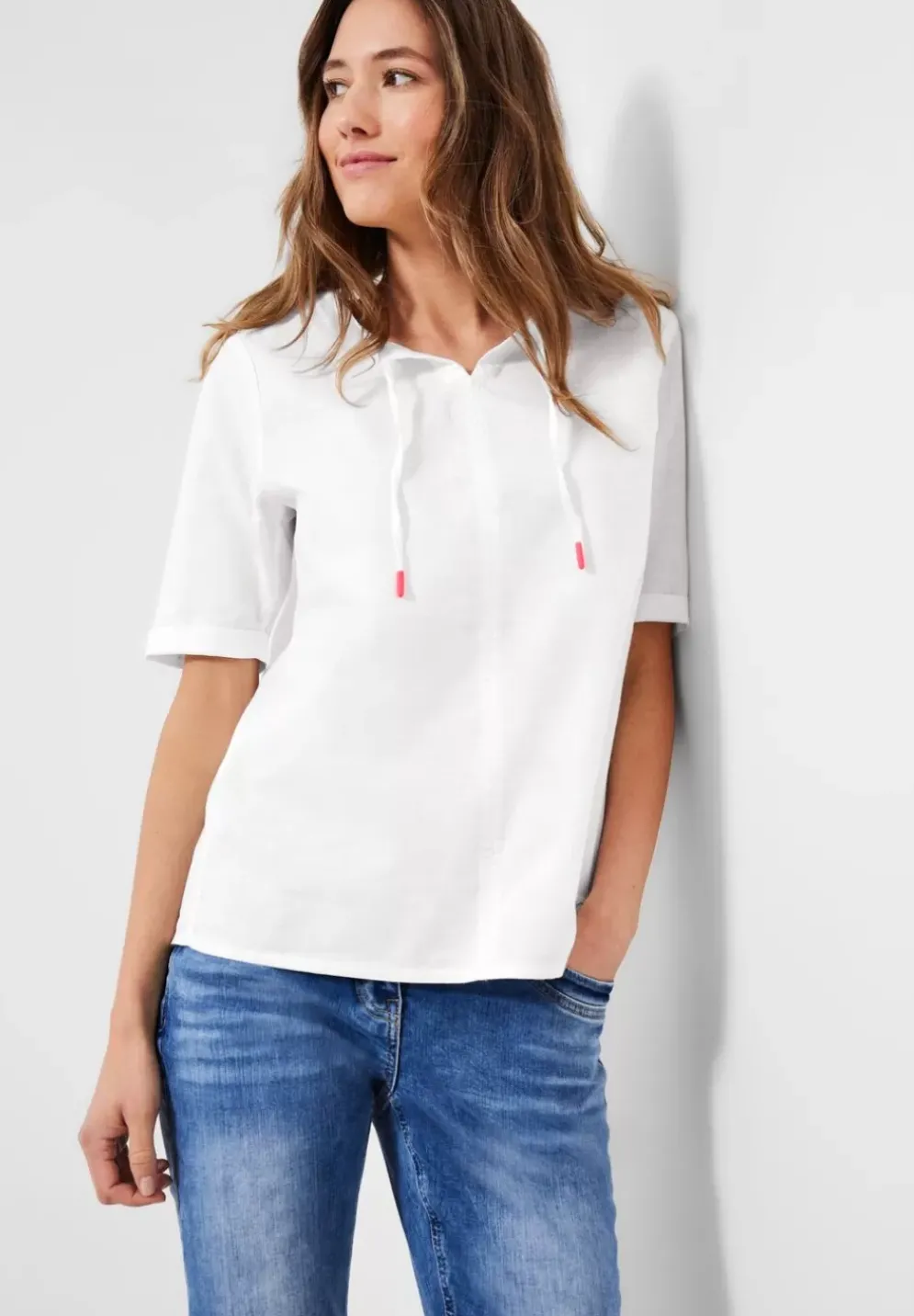 Leinen Bluse In Unifarbe