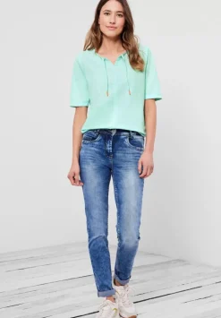 Leinen Bluse In Unifarbe