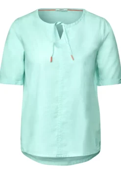 Leinen Bluse In Unifarbe