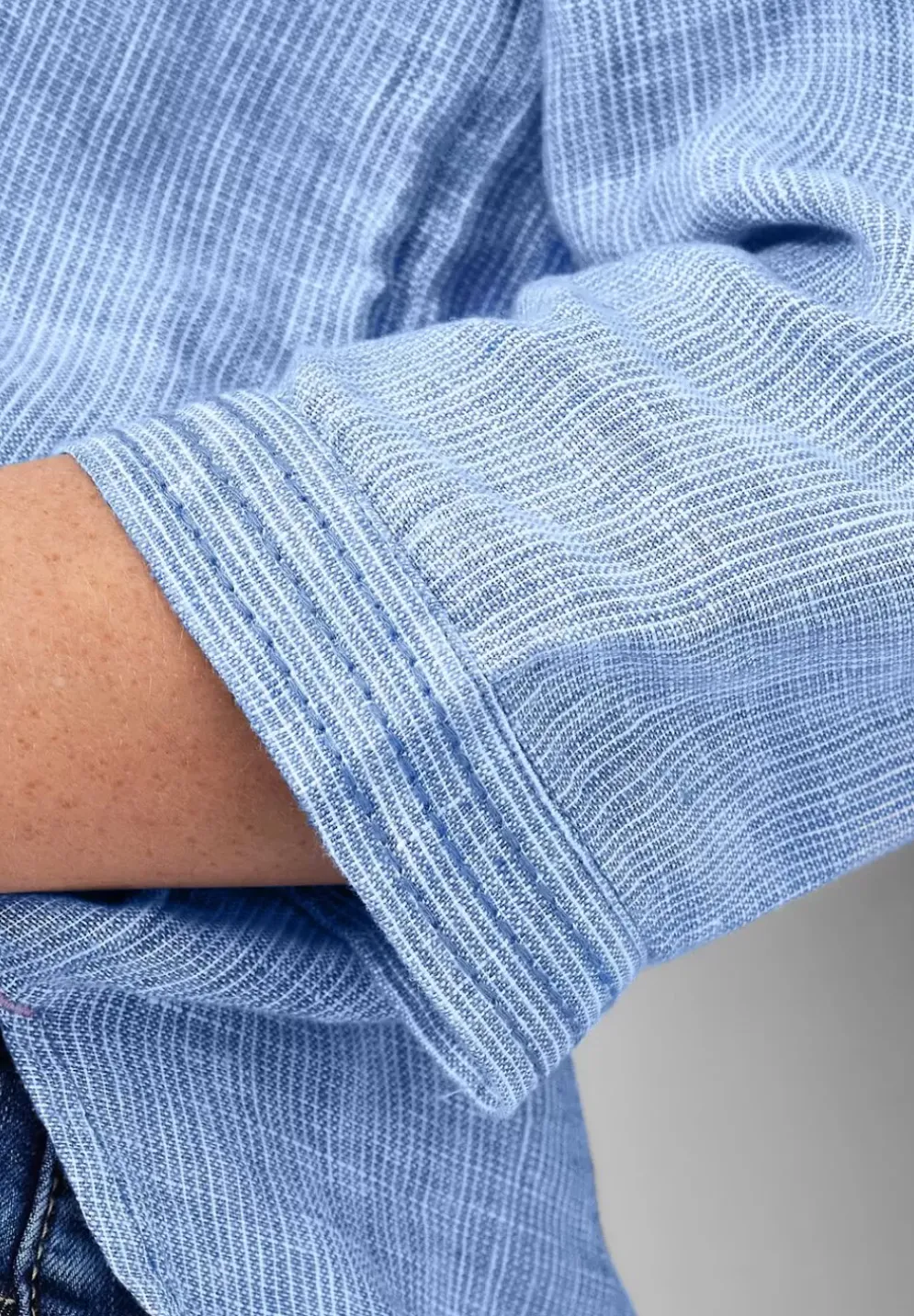 Leinen Chambray Bluse