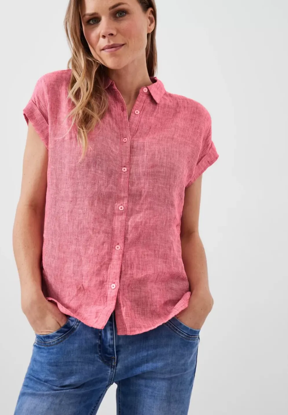 Leinen Chambray Bluse