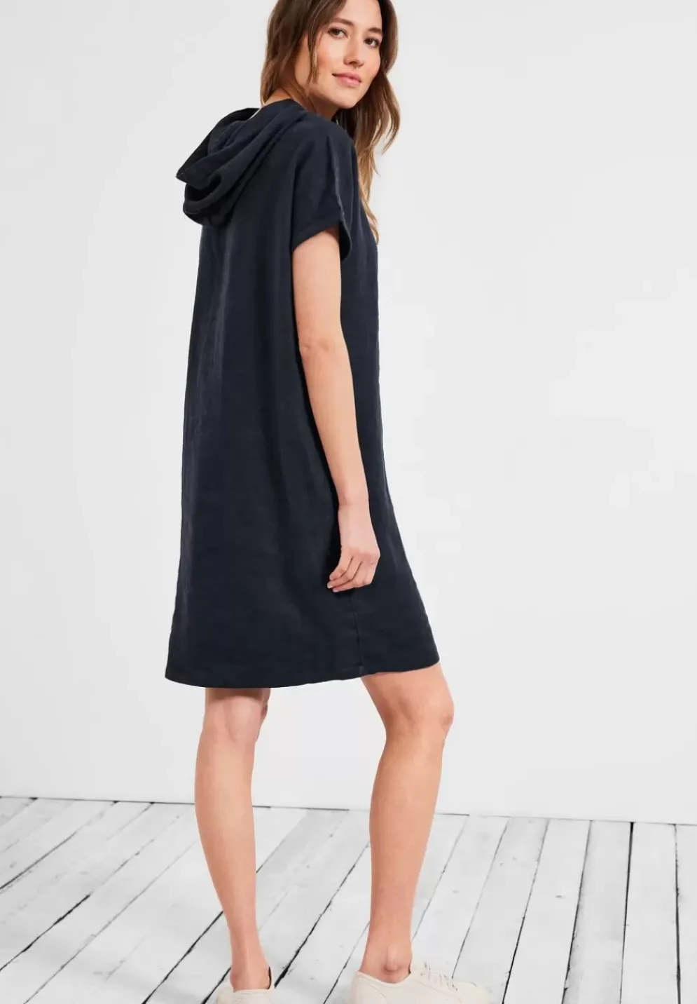 Leinen Hoodie Kleid