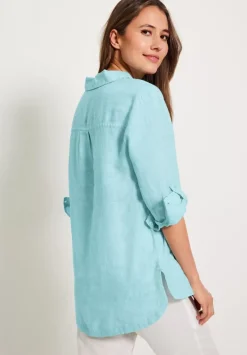 Leinen Longbluse