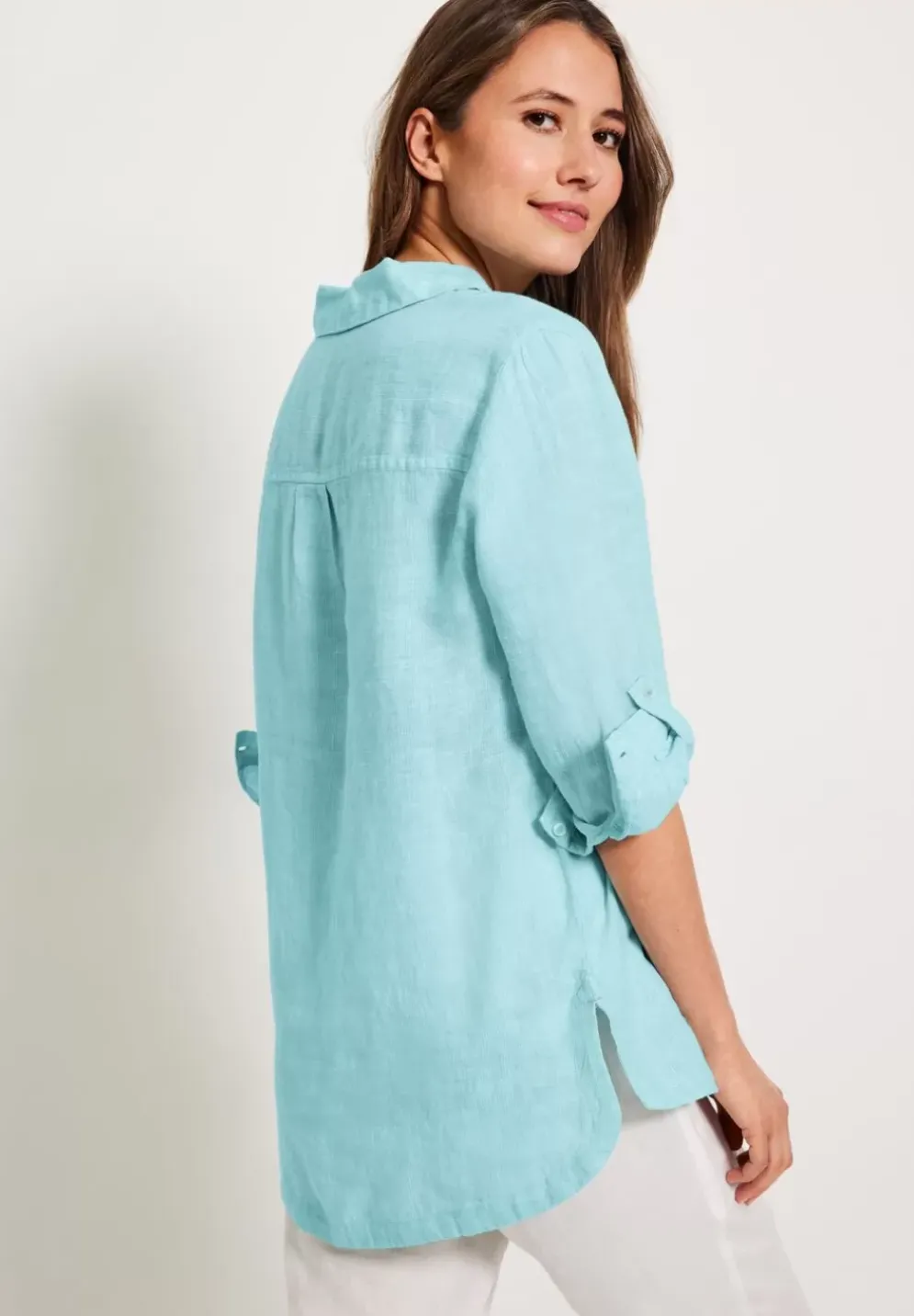 Leinen Longbluse