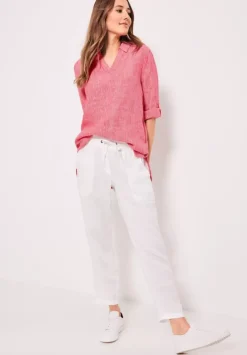 Leinen Longbluse