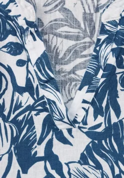 Leinen Midikleid Mit Print