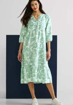 Leinen Midikleid Mit Print