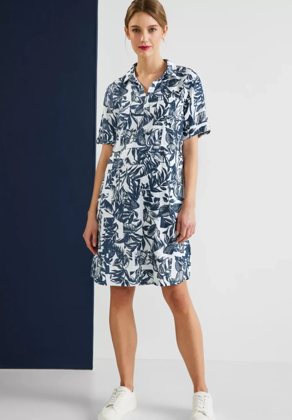 Leinen Shirtkleid Mit Print