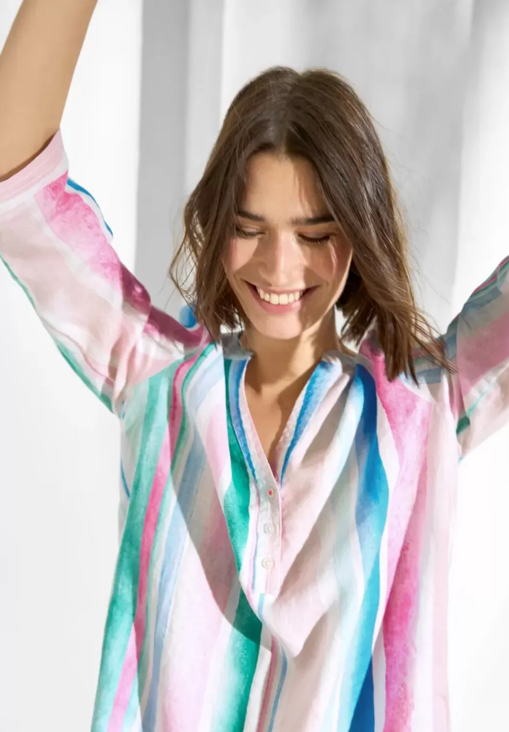 Leinen Streifenbluse