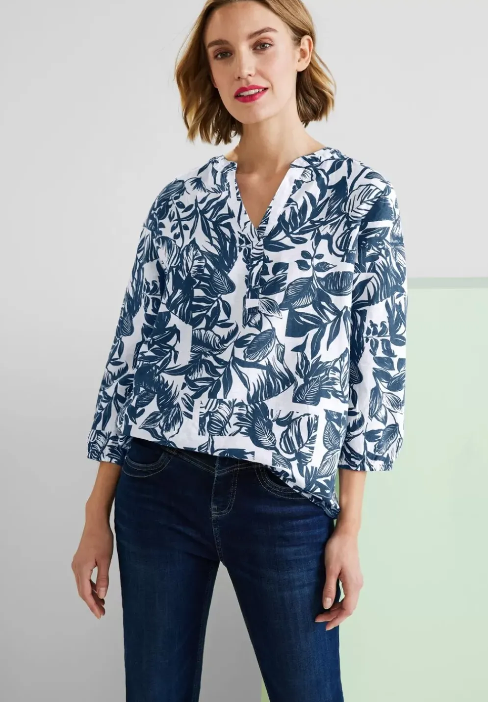 Leinen-Baumwolle-Mix Bluse