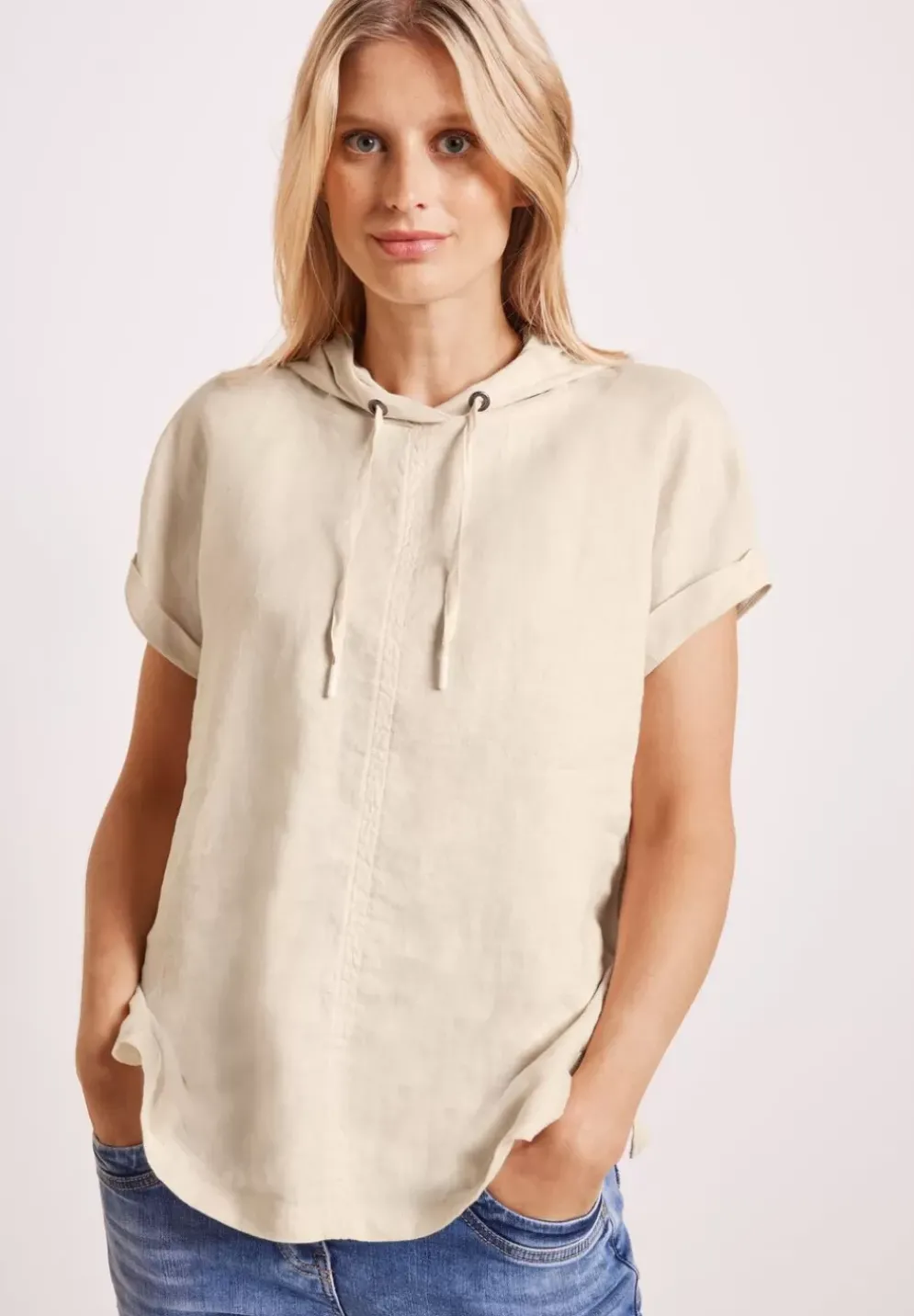 Leinenbluse Im Materialmix