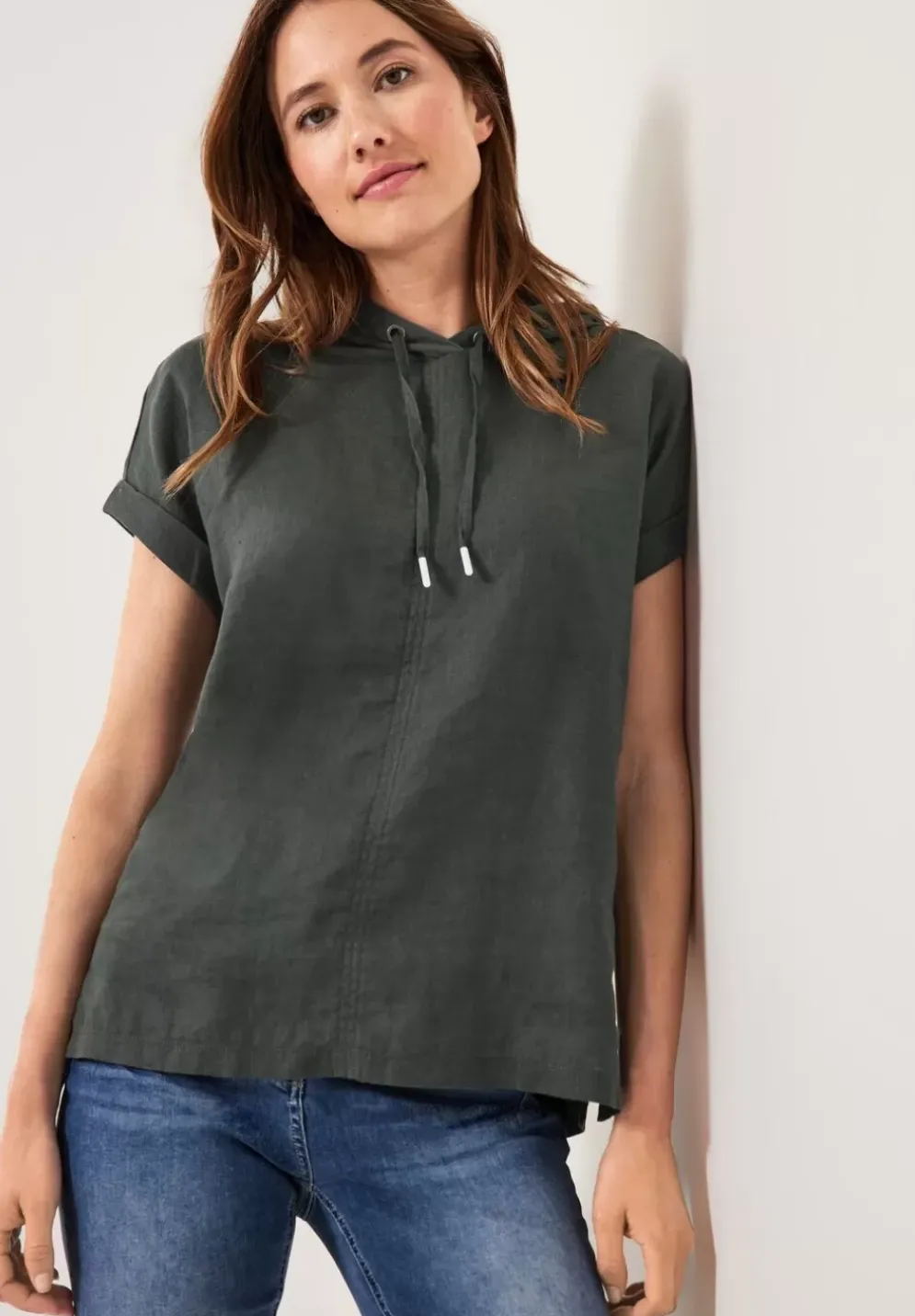 Leinenbluse Im Materialmix