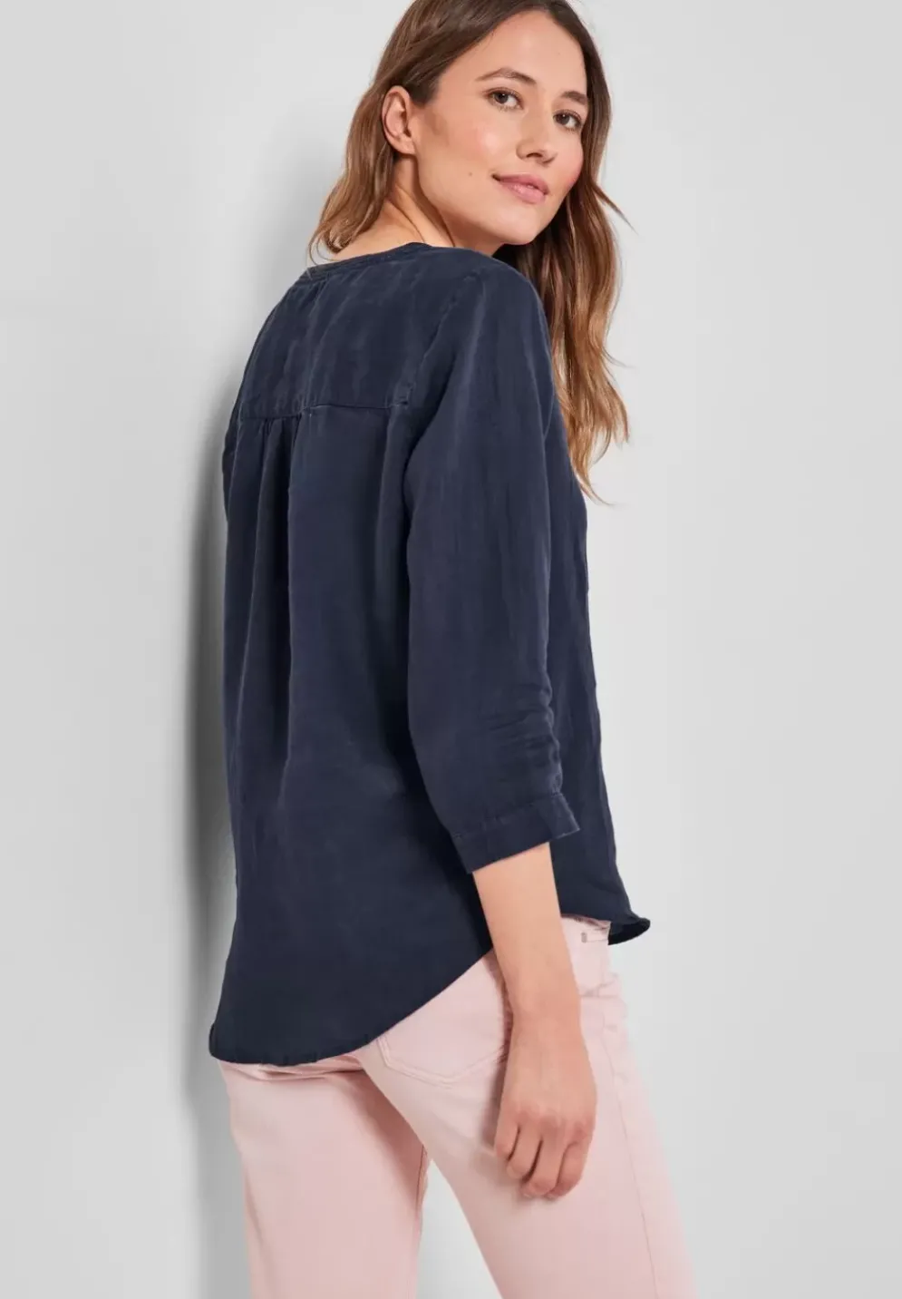 Leinenbluse In Unifarbe