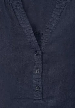 Leinenbluse In Unifarbe