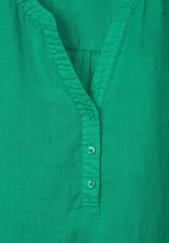 Leinenbluse In Unifarbe