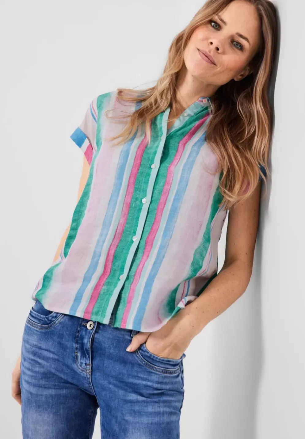 Leinenbluse Mit Knopfleiste