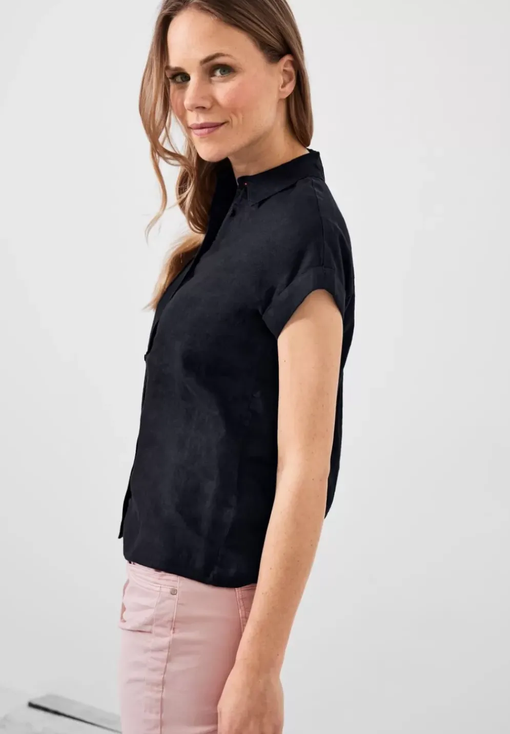 Leinenbluse Mit Knopfleiste