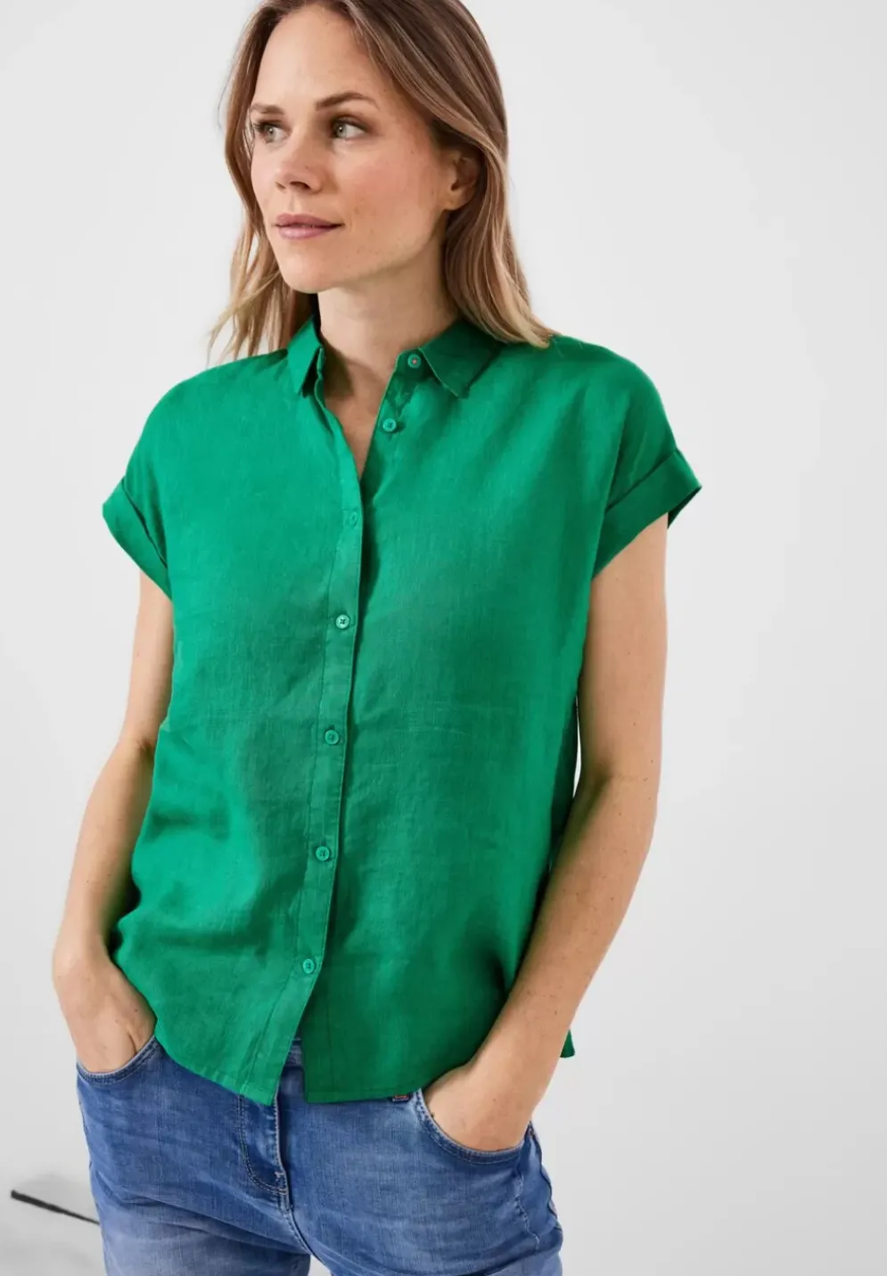 Leinenbluse Mit Knopfleiste
