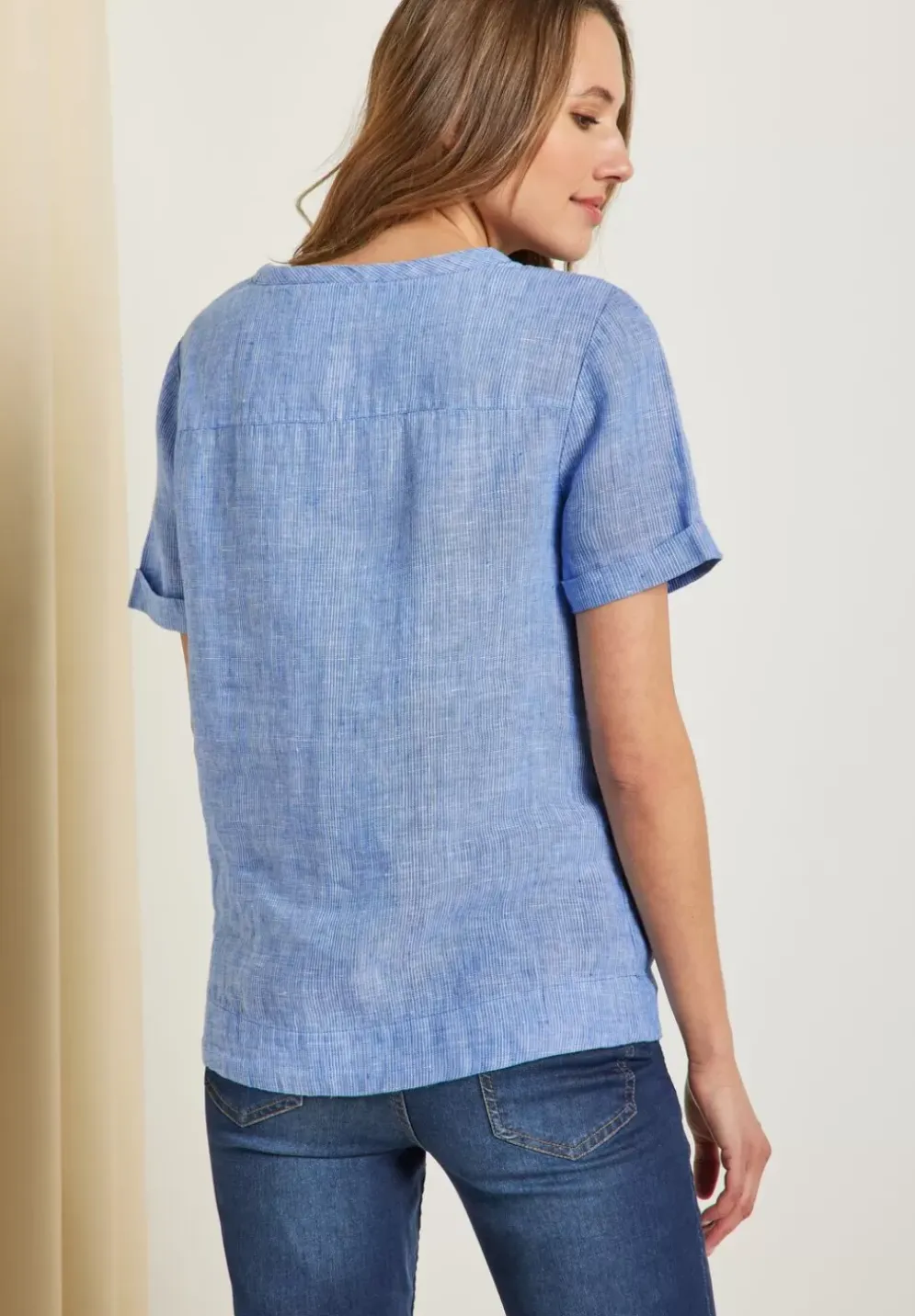 Leinenbluse Mit Knotendetail