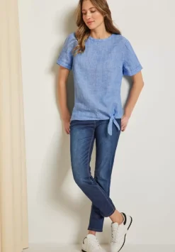Leinenbluse Mit Knotendetail