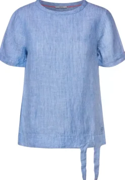 Leinenbluse Mit Knotendetail