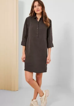 Leinenkleid Mit Knopfleiste