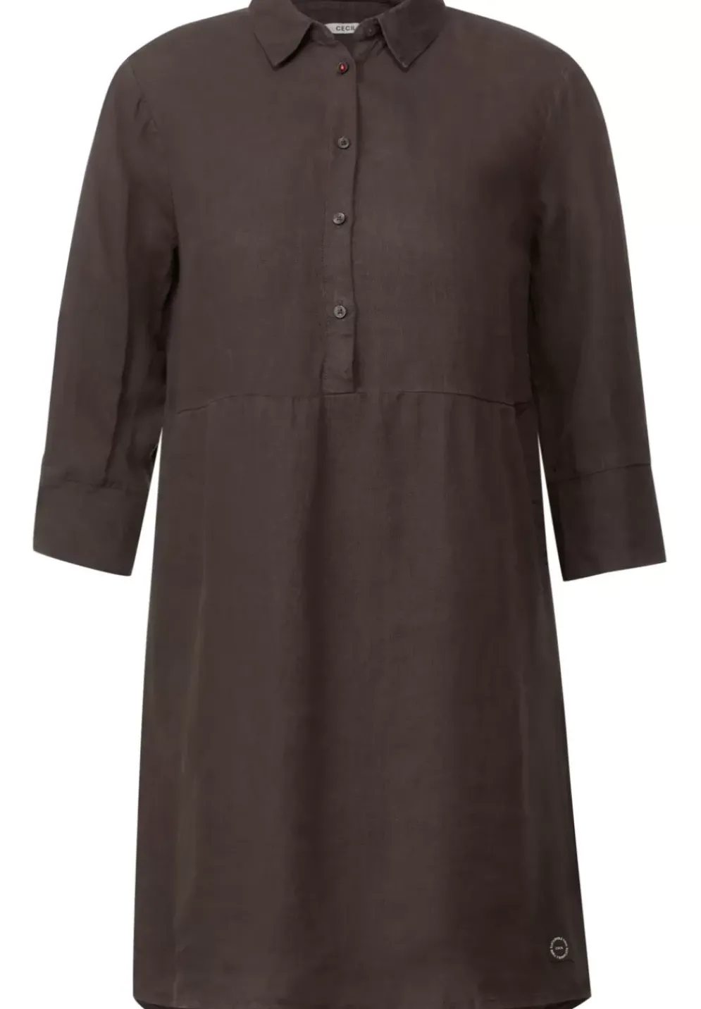 Leinenkleid Mit Knopfleiste