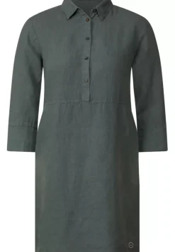 Leinenkleid Mit Knopfleiste