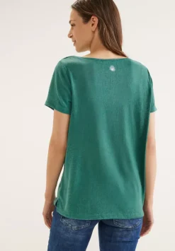Leinenlook Partprint Shirt