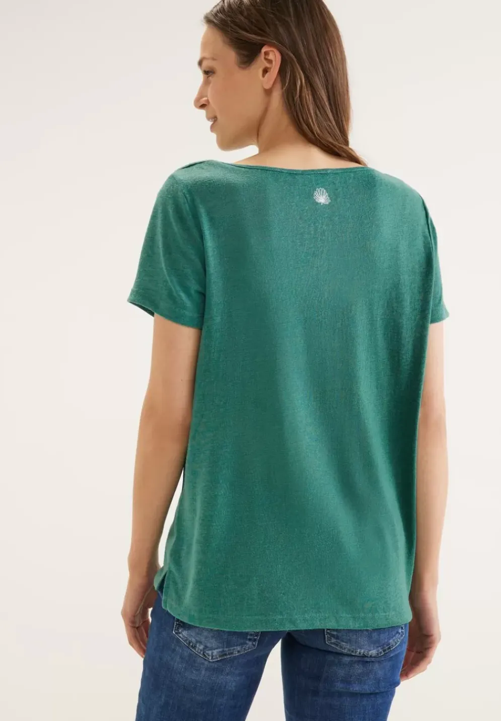 Leinenlook Partprint Shirt