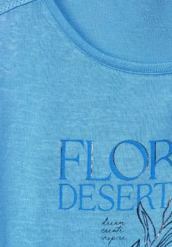 Leinenlook Partprint Shirt