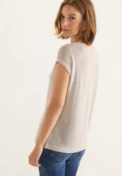 Leinenlook Partprint Shirt