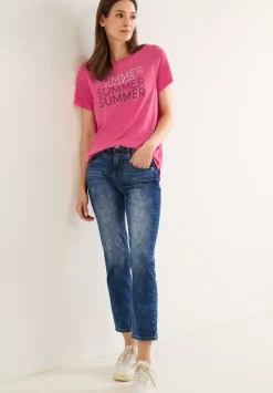 Leinenlook Partprint Shirt