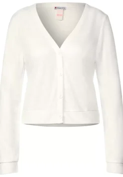 Leinenlook Strickjacke